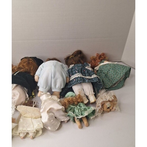 Vintage Porcelain China Doll Collection Set (Lot) 11 in Total, In Nice Condition - Picture 6 of 9